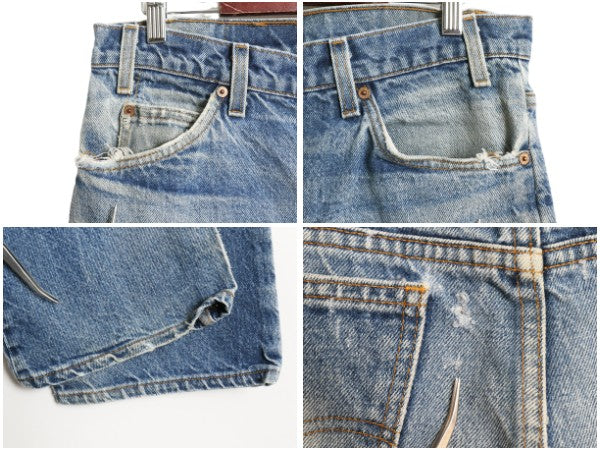 90s USA製 リーバイス 517 ブーツカット デニム パンツ 36 34 オールド ジーンズ ジーパン フレア クラッシュ ヒゲ ダメージ オレンジタブ