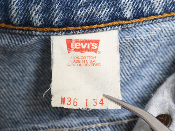 90s USA製 リーバイス 517 ブーツカット デニム パンツ 36 34 オールド ジーンズ ジーパン フレア クラッシュ ヒゲ ダメージ オレンジタブ