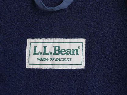 90s エルエルビーン ナイロン ウォームアップ ジャケット メンズ XL 程/ 古着 オールド ジャンパー フリース ライナー付き 大きいサイズ 紺
