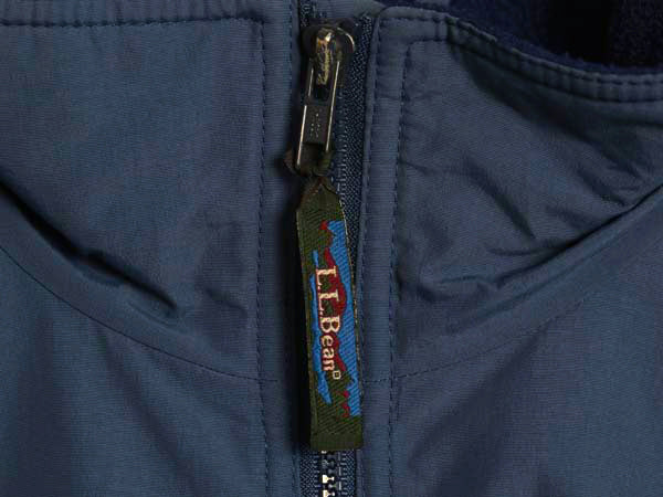 90s エルエルビーン ナイロン ウォームアップ ジャケット メンズ XL 程/ 古着 オールド ジャンパー フリース ライナー付き 大きいサイズ 紺