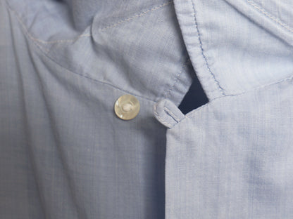 60s ★ KNOX NEW YOER 100% コットン オープンカラー シャツ メンズ L / 古着 ヴィンテージ ループ留め 開襟 ボックス 半袖シャツ ブルー