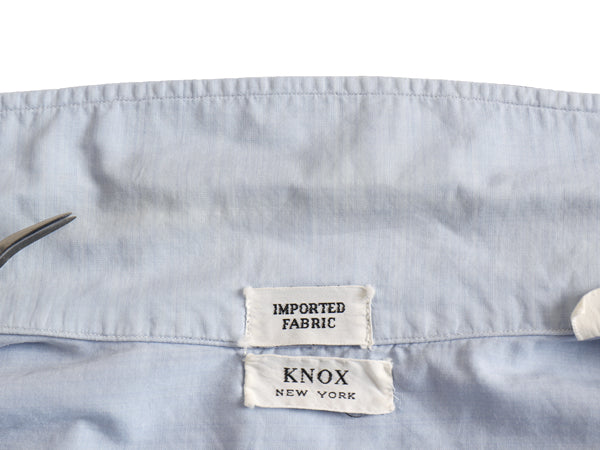 60s ★ KNOX NEW YOER 100% コットン オープンカラー シャツ メンズ L / 古着 ヴィンテージ ループ留め 開襟 ボックス 半袖シャツ ブルー