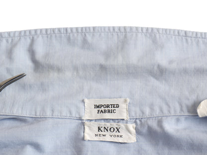 60s ★ KNOX NEW YOER 100% コットン オープンカラー シャツ メンズ L / 古着 ヴィンテージ ループ留め 開襟 ボックス 半袖シャツ ブルー