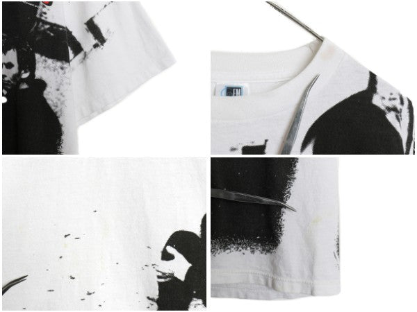 90s USA製 ★ スティング オールオーバー プリント Tシャツ メンズ XL / オールド 当時物 オフィシャル バンド ロック ツアー 白 GEM 総柄