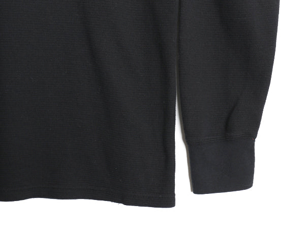 ポロ ラルフローレン 長袖 サーマル Tシャツ メンズ M / ロンT ワッフル コットン カットソー ワンポイント ストレッチ インナー ブラック