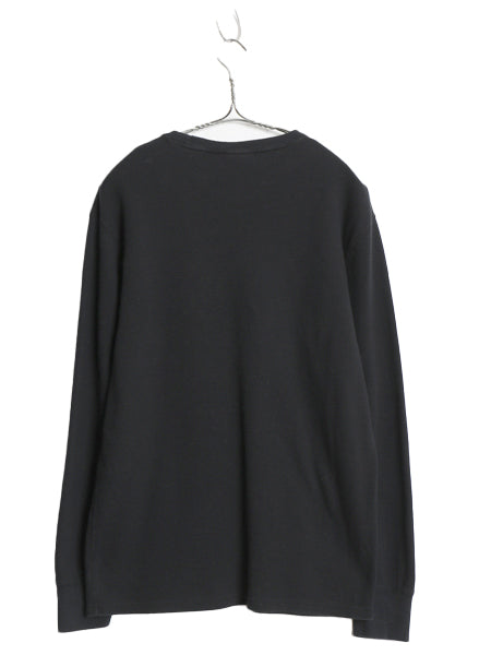 ポロ ラルフローレン 長袖 サーマル Tシャツ メンズ M / ロンT ワッフル コットン カットソー ワンポイント ストレッチ インナー ブラック