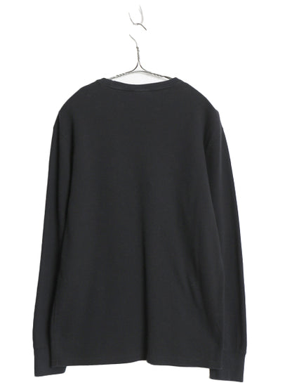 ポロ ラルフローレン 長袖 サーマル Tシャツ メンズ M / ロンT ワッフル コットン カットソー ワンポイント ストレッチ インナー ブラック