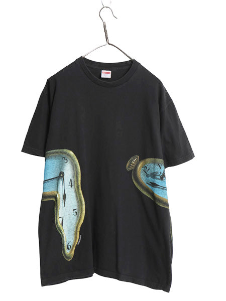 19SS USA製 シュプリーム アート プリント Tシャツ メンズ L / グラフィック 記憶の固執 サルバドール ダリ 半袖Tシャツ ヘビーウェイト黒