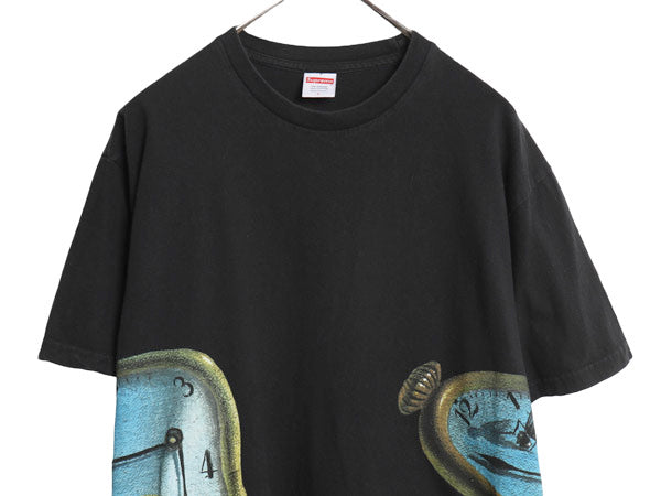 19SS USA製 シュプリーム アート プリント Tシャツ メンズ L / グラフィック 記憶の固執 サルバドール ダリ 半袖Tシャツ ヘビーウェイト黒