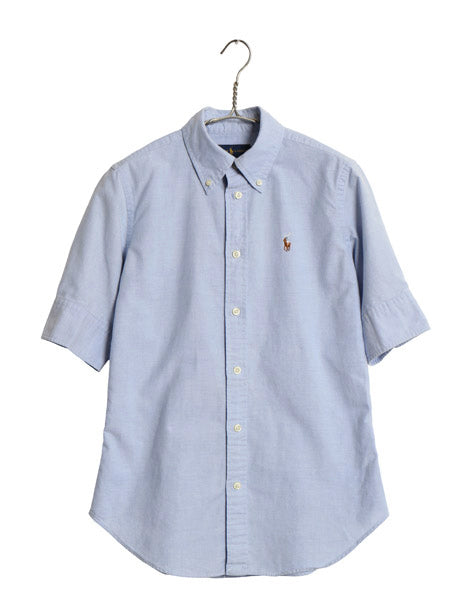 ラルフローレン ボタンダウン シャツ レディース XS / 5分袖 半袖シャツ ブラウス コットン オックスフォード ワイシャツ スリム フィット