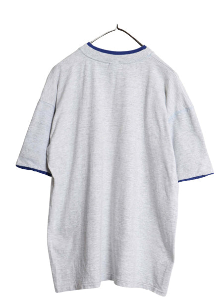 90s USA製 ミッキー プリント Tシャツ メンズ レディース XL  / 古着 オールド ディズニー オフィシャル キャラクター 大きいサイズ グレー