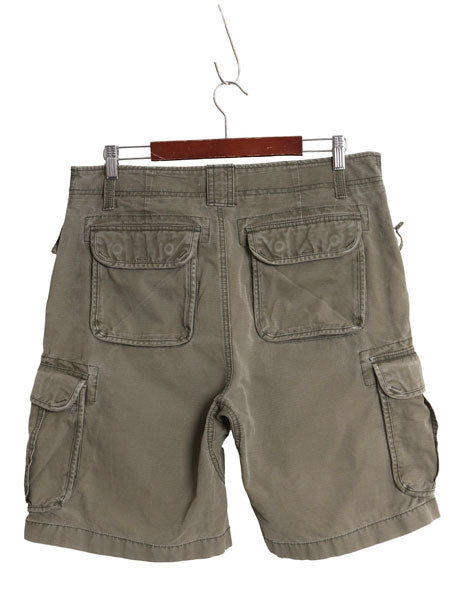 エルエルビーン カーゴ ショートパンツ メンズ 35 古着 アウトドア コットン キャンバス ショーツ 短パン ハーフパンツ ノータック カーキ