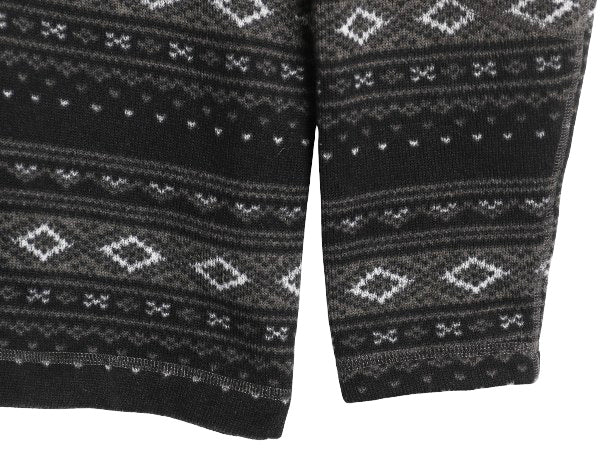US企画 ノースフェイス セーター フリース ジャケット メンズ XL 古着 プルオーバー ジャンパー ニット ハーフジップ ノルディック 総柄 黒