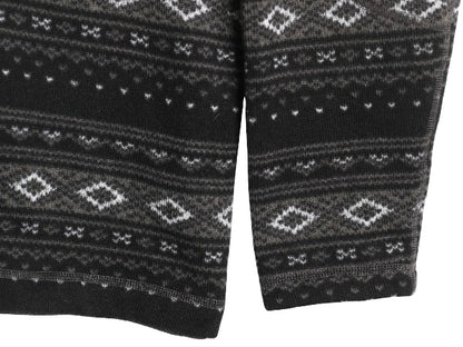 US企画 ノースフェイス セーター フリース ジャケット メンズ XL 古着 プルオーバー ジャンパー ニット ハーフジップ ノルディック 総柄 黒