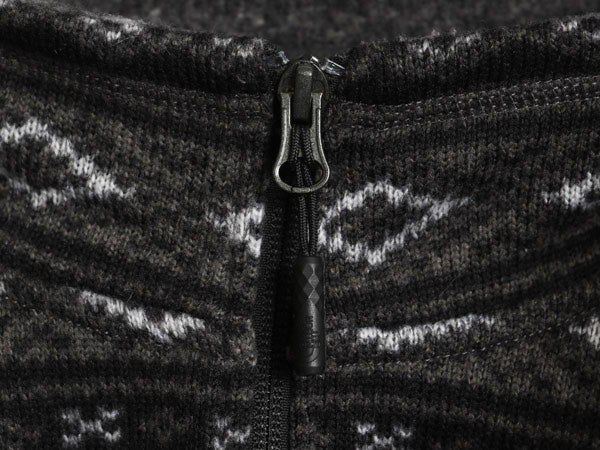 US企画 ノースフェイス セーター フリース ジャケット メンズ XL 古着 プルオーバー ジャンパー ニット ハーフジップ ノルディック 総柄 黒