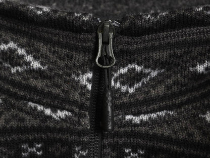 US企画 ノースフェイス セーター フリース ジャケット メンズ XL 古着 プルオーバー ジャンパー ニット ハーフジップ ノルディック 総柄 黒