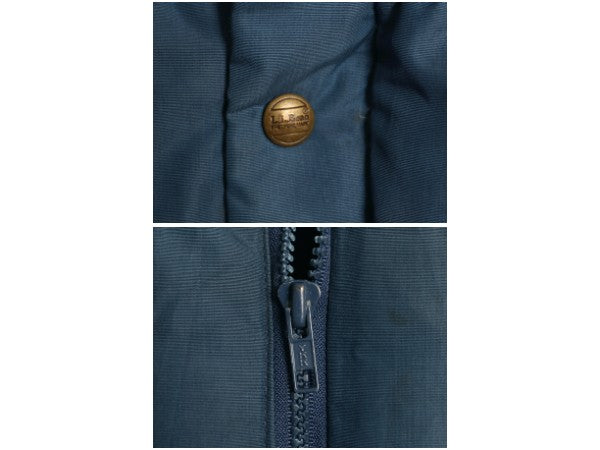 80s USA製 エルエルビーン ダウン ベスト メンズ XXL 程 ヴィンテージ 旧タグ アウトドア フルジップ 重ね着 前開き 大きいサイズ ネイビー
