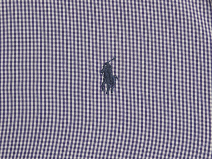 90s ラルフローレン ギンガム チェック 長袖 ボタンダウン シャツ メンズ L / オールド ポロ 長袖シャツ ワイシャツ ワンポイント ツートン