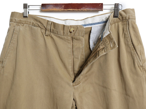 ポロ ラルフローレン コットン チノ パンツ メンズ 35 32 スラックス チノパン ストレート ノータック アーミー タイプ ポロチノ ベージュ