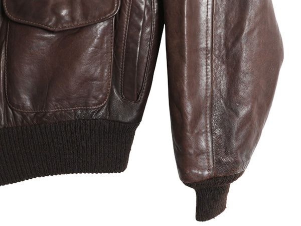 80s USA製 アヴィレックス A-2 フライト ジャケット メンズ L 古着 ヴィンテージ ミリタリー ボンバー 本革 レザー 革ジャン ブルゾン 茶