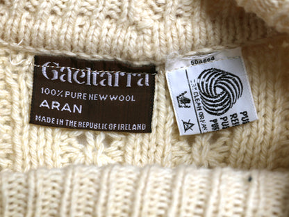 70s アイルランド製 GAELTARRA フィッシャーマン タートルネック ニット セーター レディース XS / ヴィンテージ ウール ケーブル アラン