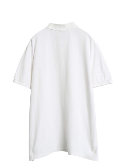 ポロ ラルフローレン 鹿の子 半袖 ポロシャツ メンズ XL / 半袖シャツ スリムフィット ワンポイント カットソー 大きいサイズ シンプル 白