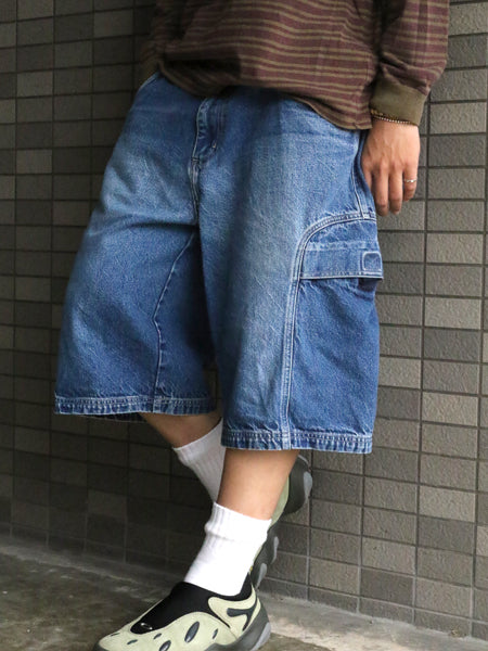 90s 00s ☆ FUBU デニム カーゴ ショーツ メンズ 36 / 古着 オールド Y2K ストリート バギー ルーズ ヒップホップ ジーパン ショートパンツ