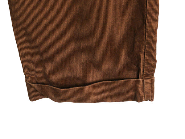 90s ポロ ラルフローレン 細畝 コーデュロイ パンツ メンズ 36 32 HAMMOND PANT オールド スラックス ストレート ツータック 裾ダブル 茶色