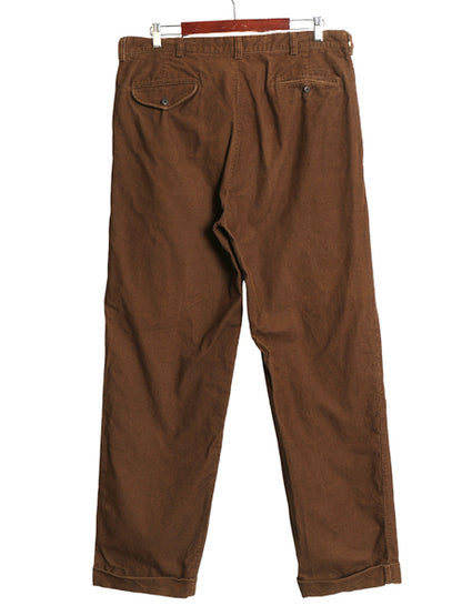 90s ポロ ラルフローレン 細畝 コーデュロイ パンツ メンズ 36 32 HAMMOND PANT オールド スラックス ストレート ツータック 裾ダブル 茶色
