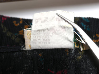 80s USA製 エルエルビーン 花柄  細畝 コーデュロイ ロング スカート レディース XS ヴィンテージ ロング丈 ギャザー入り Aライン きれいめ