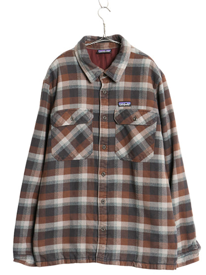 パタゴニア インサレーテッド フィヨルド フランネル シャツ ジャケット メンズ XL 程 19年製 ネルシャツ 中綿 キルティング 大きいサイズ