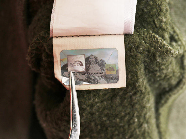 ノースフェイス ワンポイント ロゴ 刺繍 スウェット レディース S / トレーナー アウトドア クルーネック 裏起毛 シンプル ライト グリーン