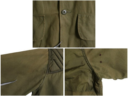 70s SAFTBAK ダック ハンティング ジャケット メンズ L 程 ヴィンテージ アウトドア シューティング ナイロン 切替 カバーオール オリーブ