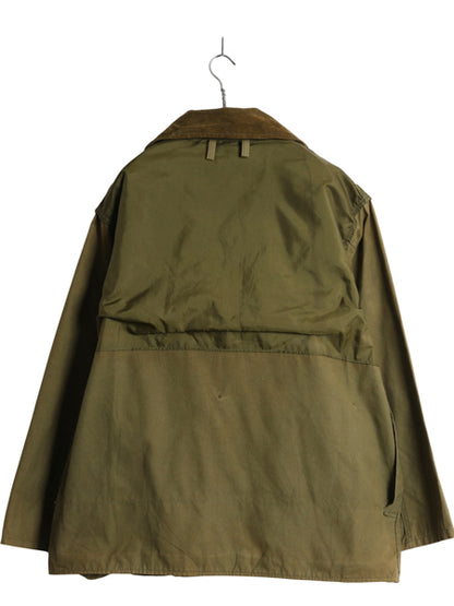70s SAFTBAK ダック ハンティング ジャケット メンズ L 程 ヴィンテージ アウトドア シューティング ナイロン 切替 カバーオール オリーブ