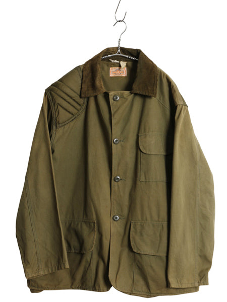 70s SAFTBAK ダック ハンティング ジャケット メンズ L 程 ヴィンテージ アウトドア シューティング ナイロン 切替 カバーオール オリーブ