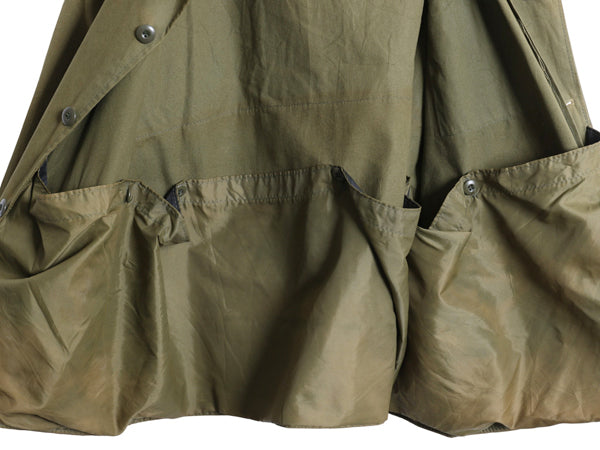70s SAFTBAK ダック ハンティング ジャケット メンズ L 程 ヴィンテージ アウトドア シューティング ナイロン 切替 カバーオール オリーブ