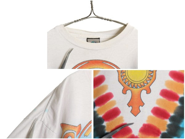 00s USA製 ★ グレイトフルデッド イラスト オールオーバー プリント Tシャツ メンズ L 当時物 バンド ロック キャラクター スカル ローズ