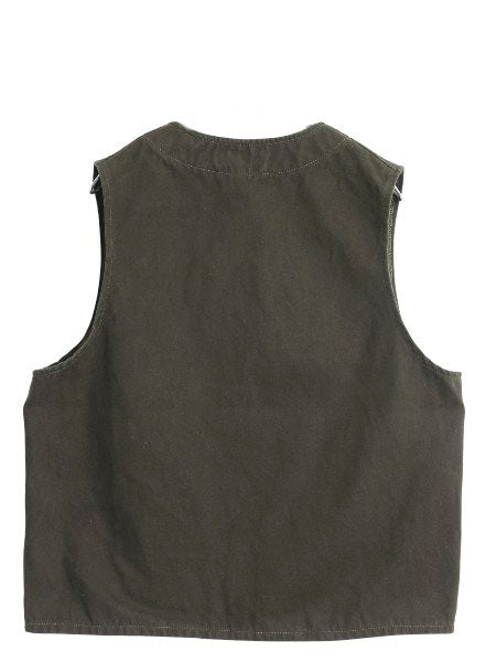00s USA製 フィルソン モールスキン ベスト L XL 程/ 大きいサイズ オールド マッキーノ ワーク 重ね着 前開き ハンティング 無地 オリーブ