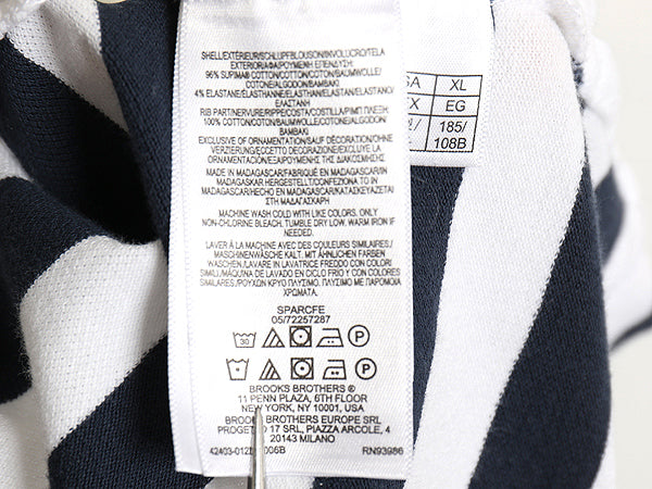ブルックスブラザーズ ボーダー 鹿の子 半袖 ポロシャツ メンズ XL / 半袖シャツ カットソー スーピマ コットン ストレッチ 大きいサイズ