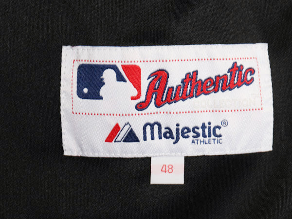 メッツ ベースボール シャツ メンズ XL 程 MLB オフィシャル マジェスティック 大リーグ ユニフォーム ゲームシャツ 大きいサイズ ブラック