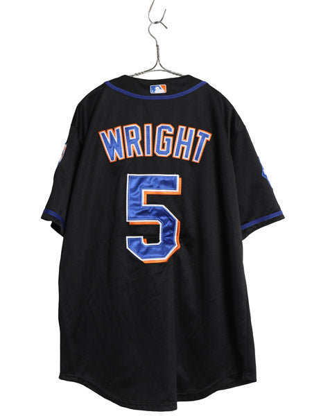 メッツ ベースボール シャツ メンズ XL 程 MLB オフィシャル マジェスティック 大リーグ ユニフォーム ゲームシャツ 大きいサイズ ブラック
