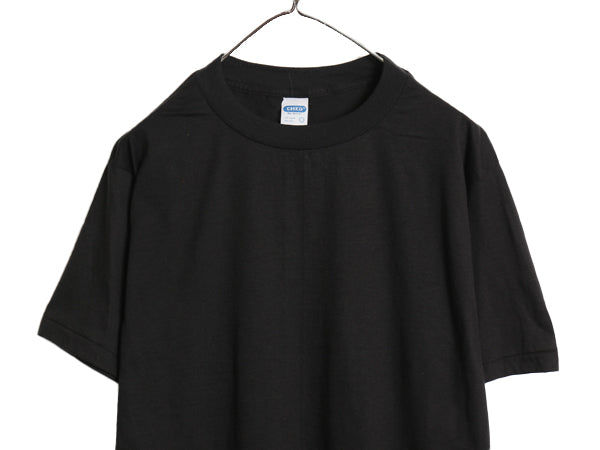 デッドストック 80s USA製 アンビル 無地 半袖 Tシャツ メンズ L 小さめ M 程 新品 ヴィンテージ シングルステッチ カットソー 黒 ブランク