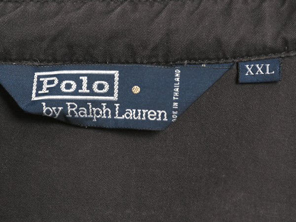90s ポロ ラルフローレン スイングトップ ジャケット メンズ XXL / オールド コットン ブルゾン ジャンパー ワンポイント 大きいサイズ 黒