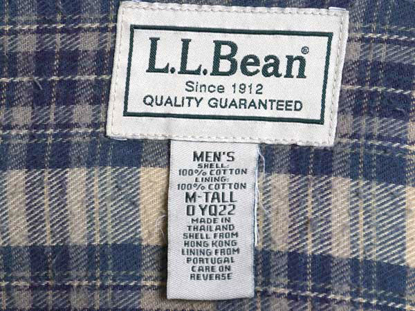 エルエルビーン ダック 長袖 シャツ メンズ M / 古着 長袖シャツ チェック フランネル ライナー付き ジャケット ワーク アウトドア 無地 