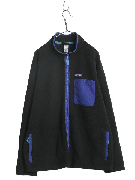 パタゴニア カーステンス ジャケット メンズ XL / 14年製 アウトドア シンチラ フリース フルジップ ブルゾン ツートン 大きいサイズ 黒 青