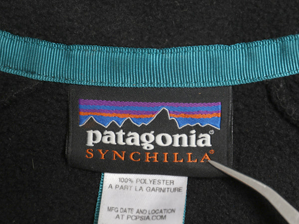パタゴニア カーステンス ジャケット メンズ XL / 14年製 アウトドア シンチラ フリース フルジップ ブルゾン ツートン 大きいサイズ 黒 青