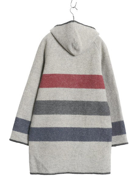 70s USA製 ウールリッチ フード付き ウール ハーフ コート メンズ S ヴィンテージ パーカー ジャケット ネイティブ ボーダー ブランケット