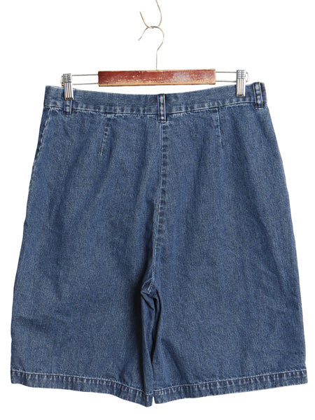 90s ラルフローレン ジーンズ デニム ショートパンツ レディース L オールド ポロ ショーツ 短パン ハーフパンツ ジーパン ノータック 濃紺
