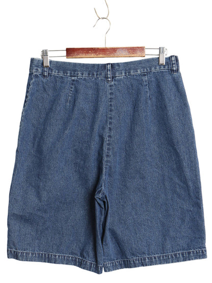 90s ラルフローレン ジーンズ デニム ショートパンツ レディース L オールド ポロ ショーツ 短パン ハーフパンツ ジーパン ノータック 濃紺