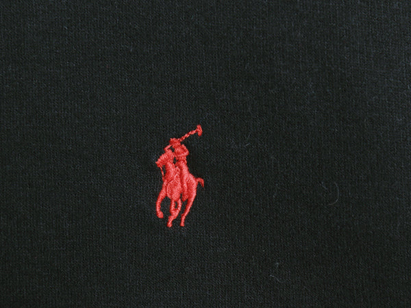 ポロ ラルフローレン 両V スウェット メンズ M ヴィンテージ モデル 裏起毛 トレーナー ワンポイント ポニー 刺繍 無地 黒 ミドルウェイト